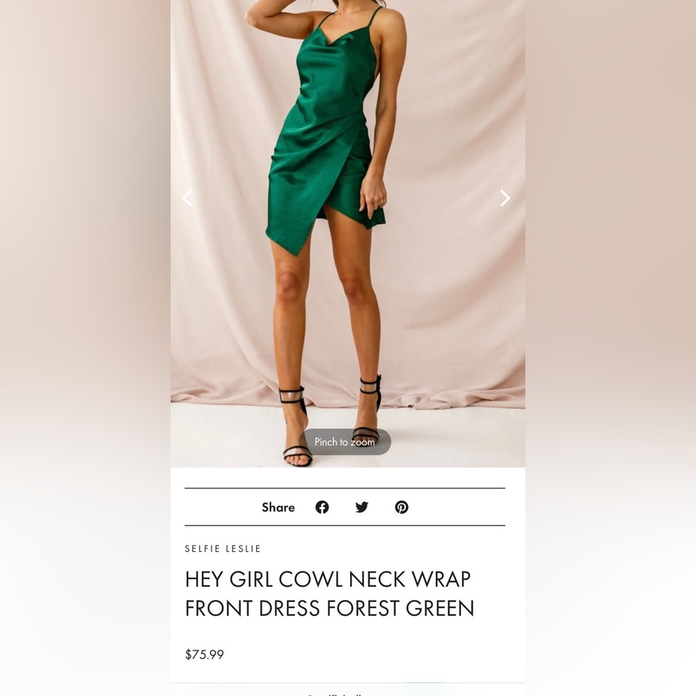 Brand new, Selfie Leslie pretty Forrest green dress.